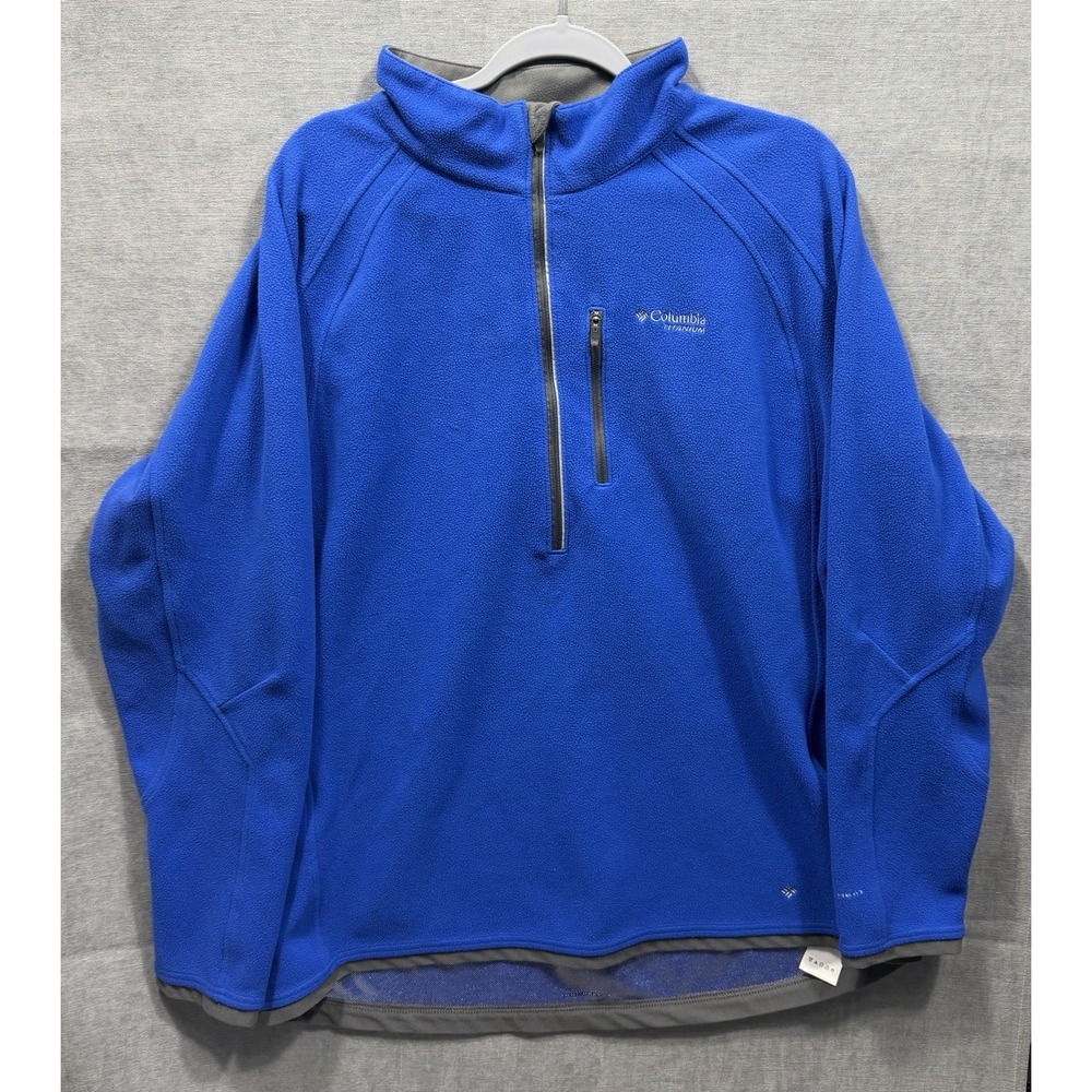 Columbia Titanium omni heat men's fleece pullover blue size XXL